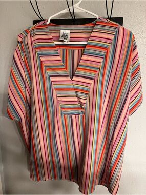 ivy jane Pink Multi-Stripe V-Neck Tunic Top